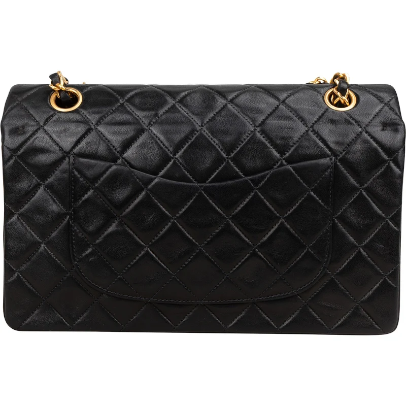 Chanel Quilted Lambskin Medium 24K Gold Double Flap Shoulder Bag