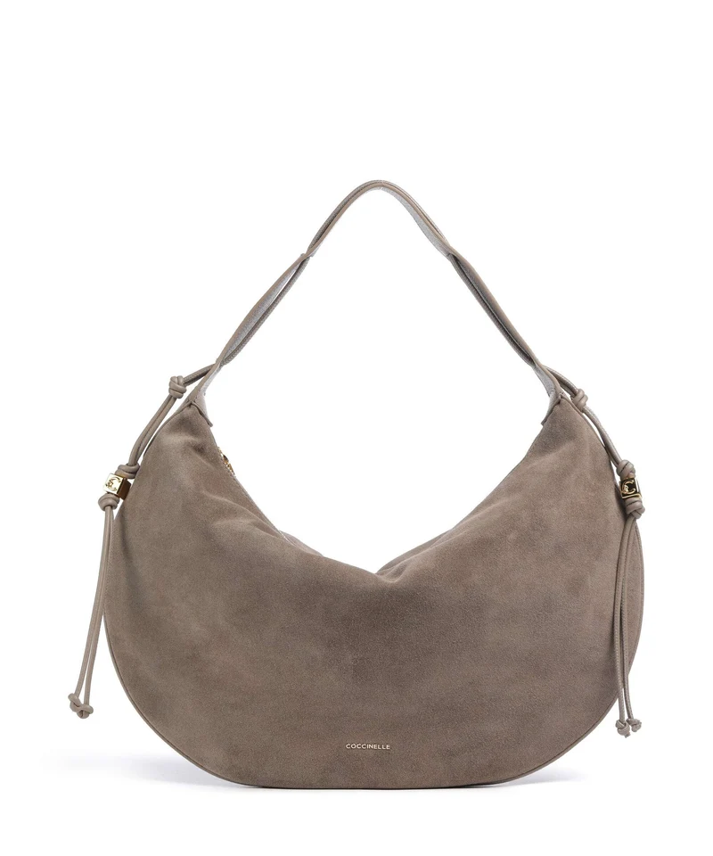 Coccinelle Thess Suede Beuteltasche warm taupe