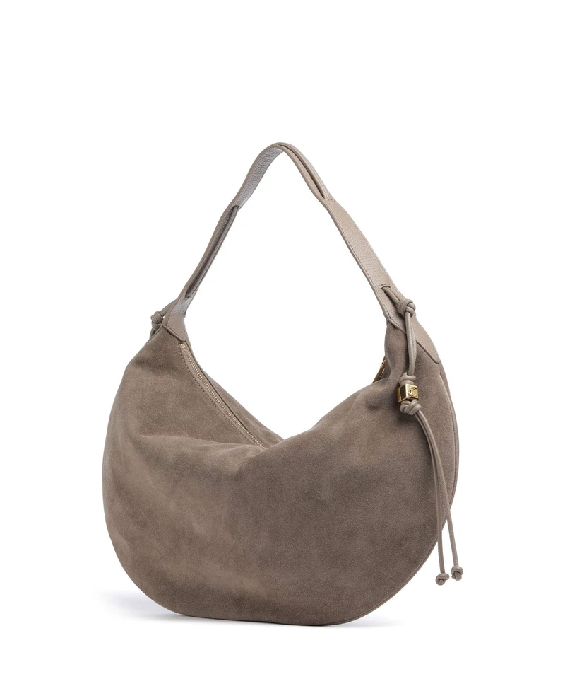 Coccinelle Thess Suede Beuteltasche warm taupe
