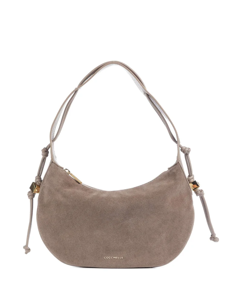 Coccinelle Thess Suede Beuteltasche warm taupe