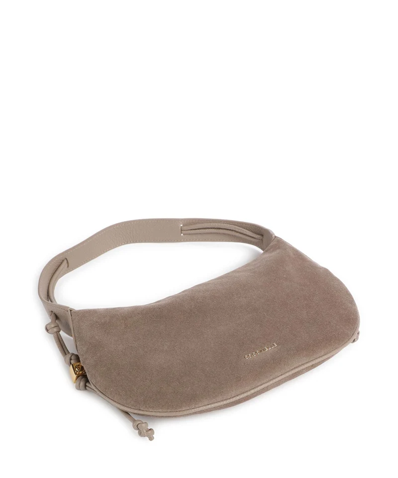 Coccinelle Thess Suede Beuteltasche warm taupe
