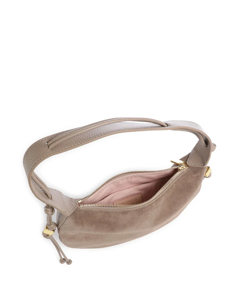 Coccinelle Thess Suede Beuteltasche warm taupe