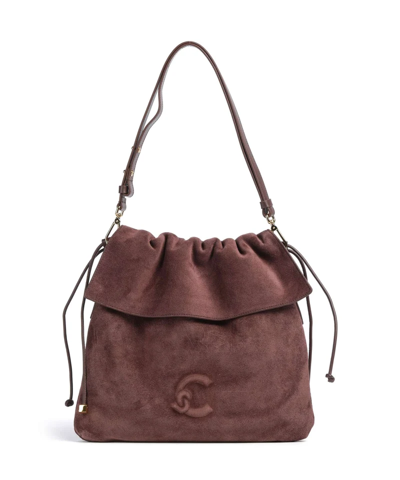 Coccinelle Lidia Suede Beuteltasche berry