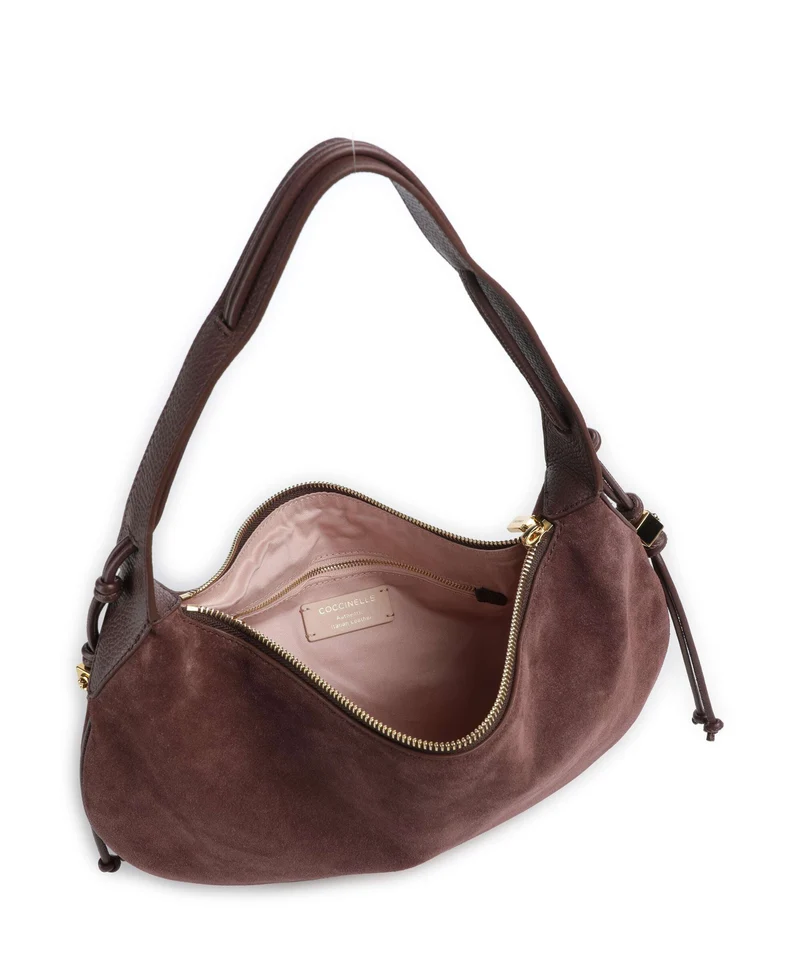 Coccinelle Thess Suede Beuteltasche berry