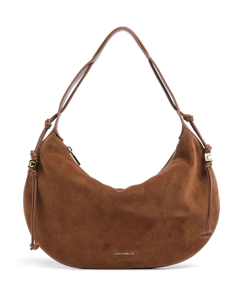 Coccinelle Thess Suede Beuteltasche cognac