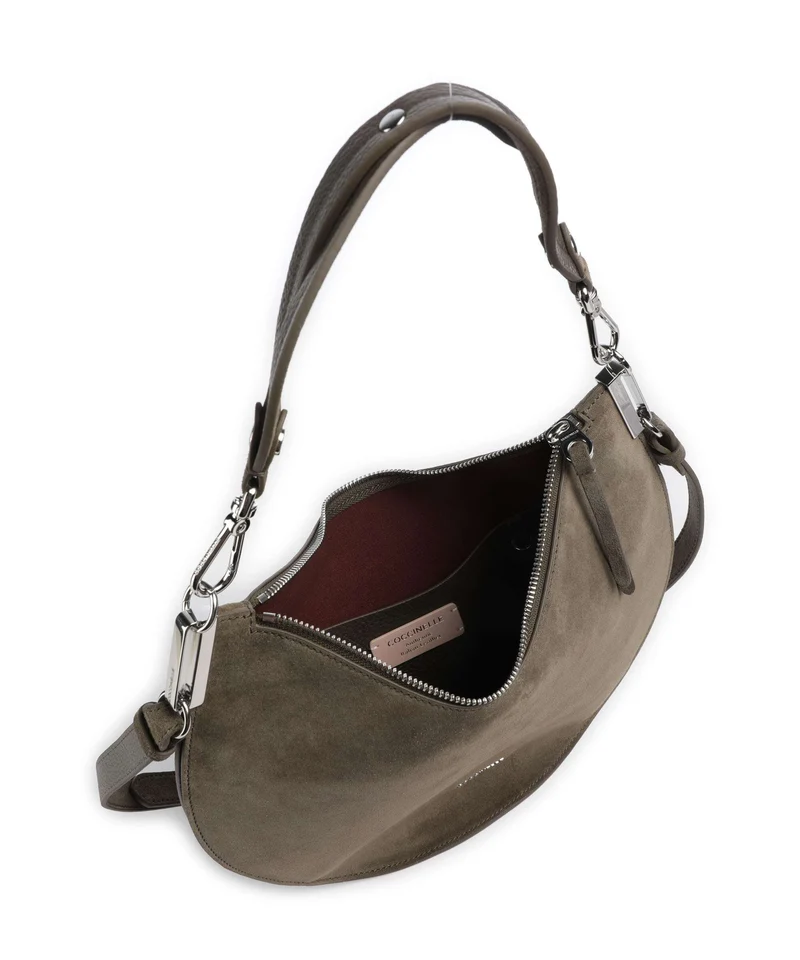 Coccinelle Sunup Suede Beuteltasche fango