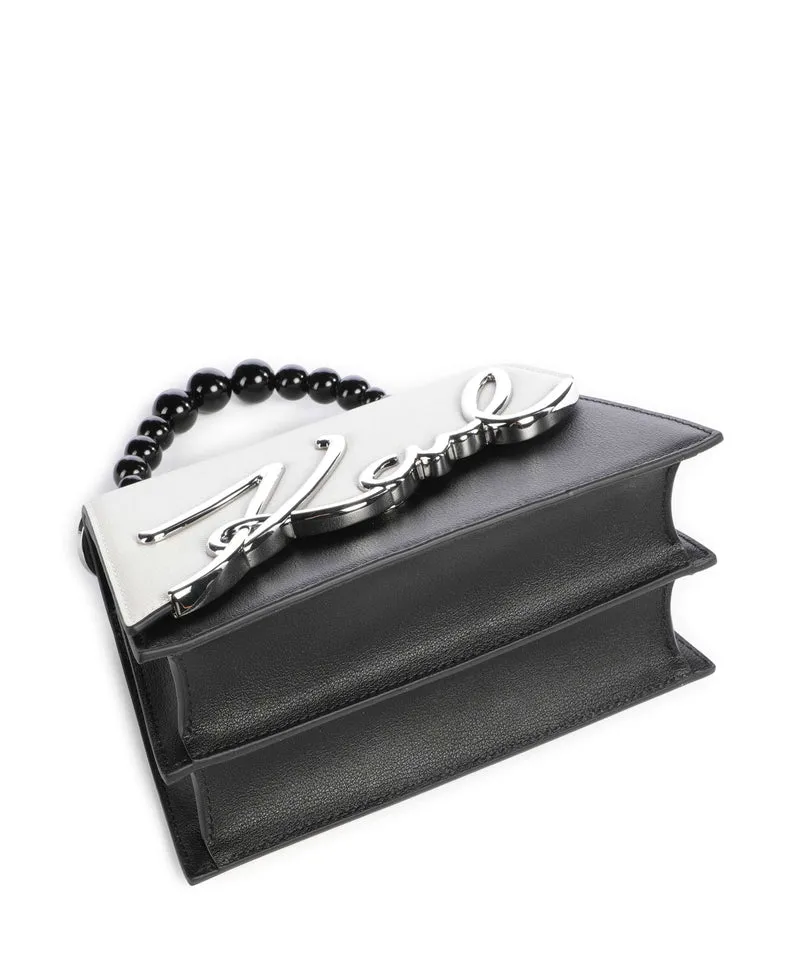 Karl Lagerfeld K/Signature 2.0 Small Pearls Handtasche white/black