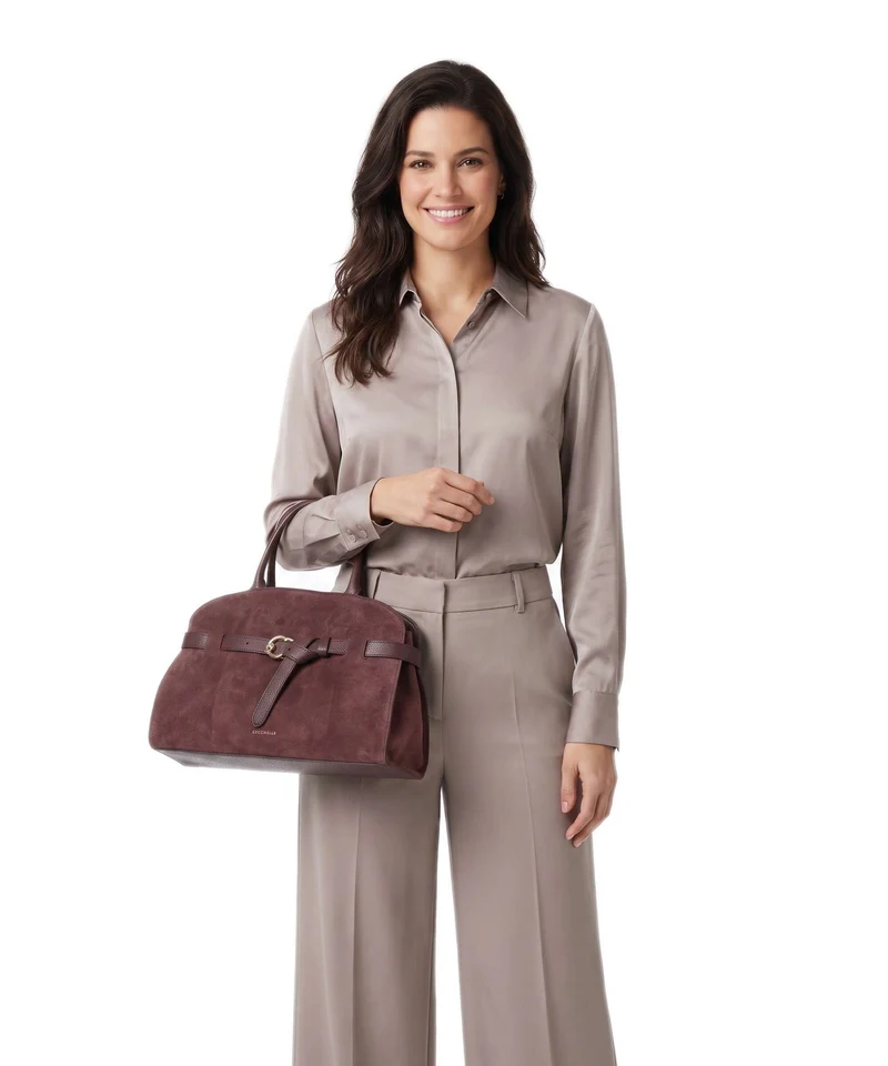 Coccinelle Sabine Suede Handtasche berry