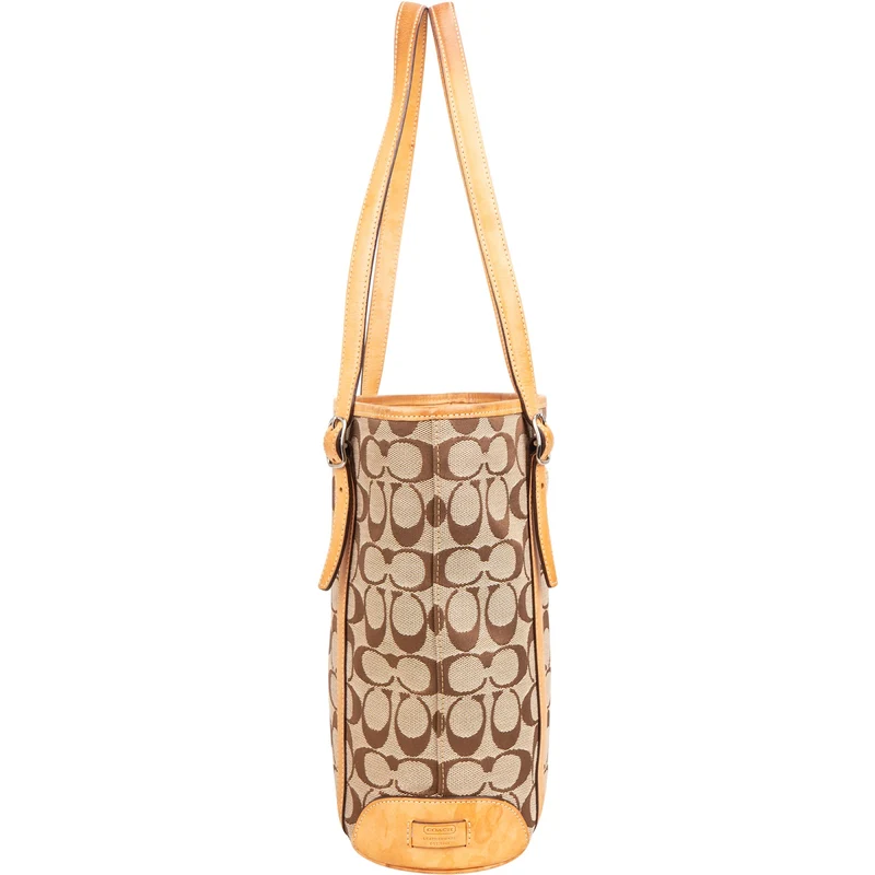 Coach Monogram Signature Hampton Bucket Tote Shoulder Bag