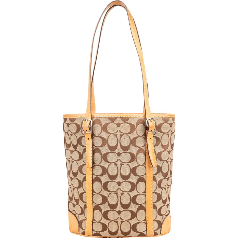 Coach Monogram Signature Hampton Bucket Tote Shoulder Bag