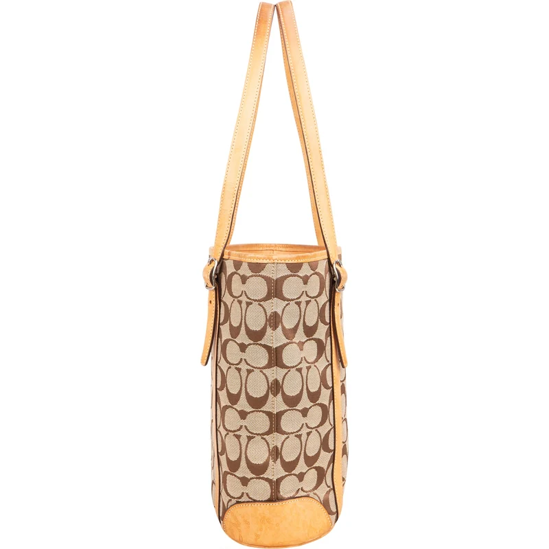 Coach Monogram Signature Hampton Bucket Tote Shoulder Bag