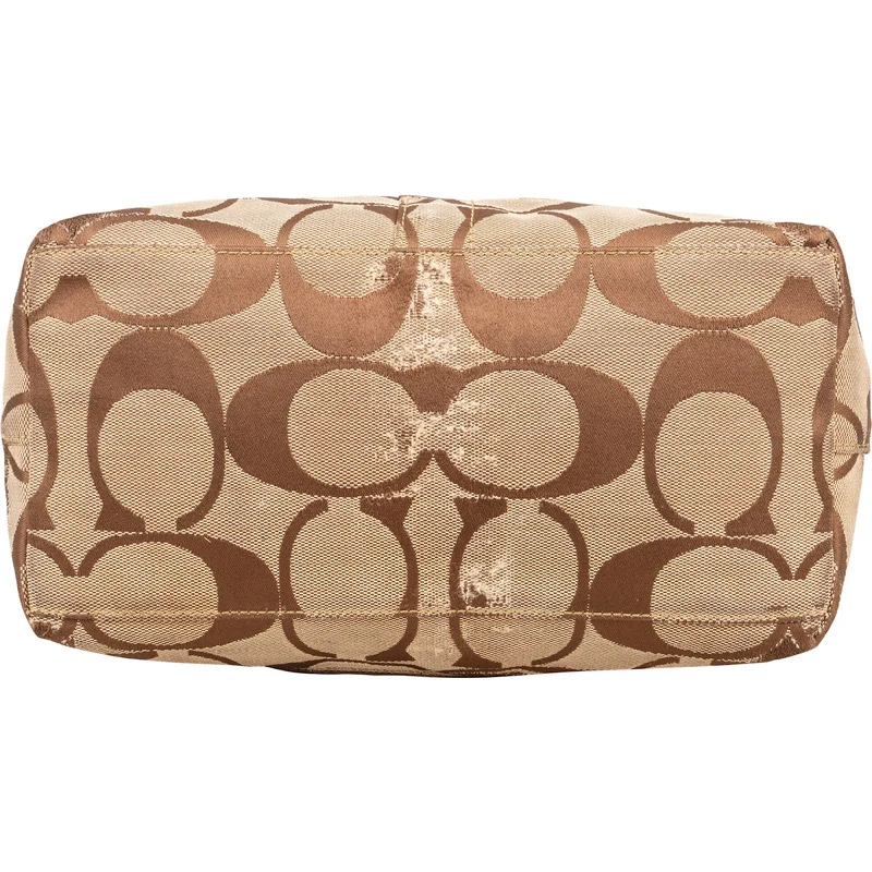 Coach Monogram Signature Stripe Tote Shoulder Bag