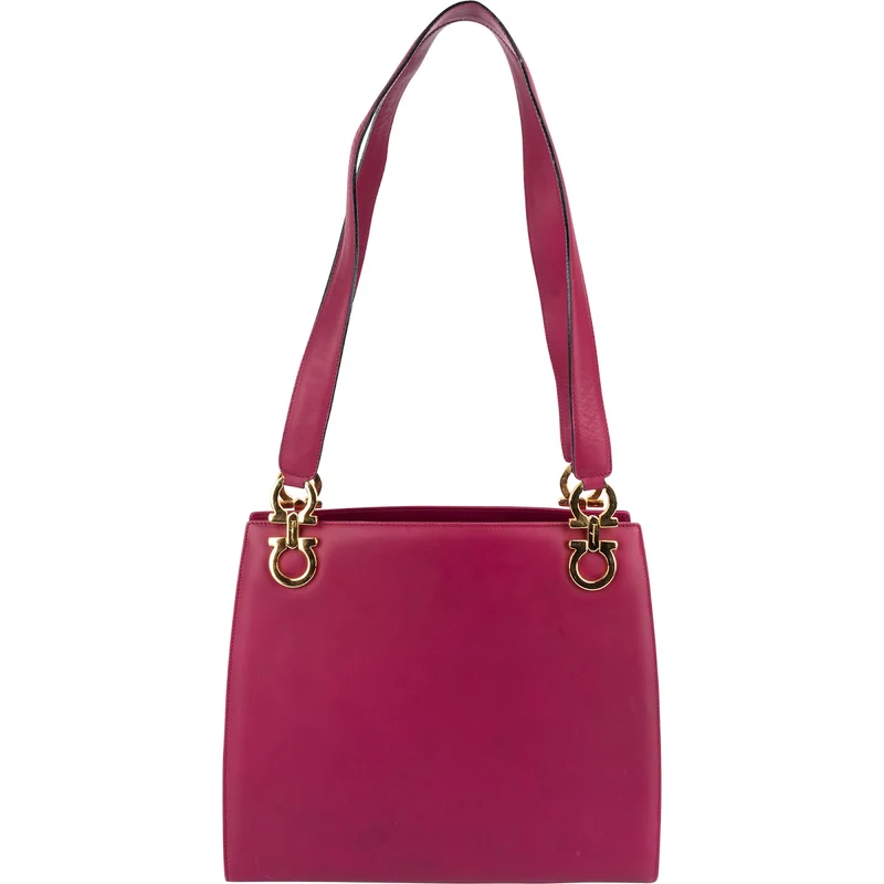 Salvatore Ferragamo Leather Gancini Tote Shoulder Bag