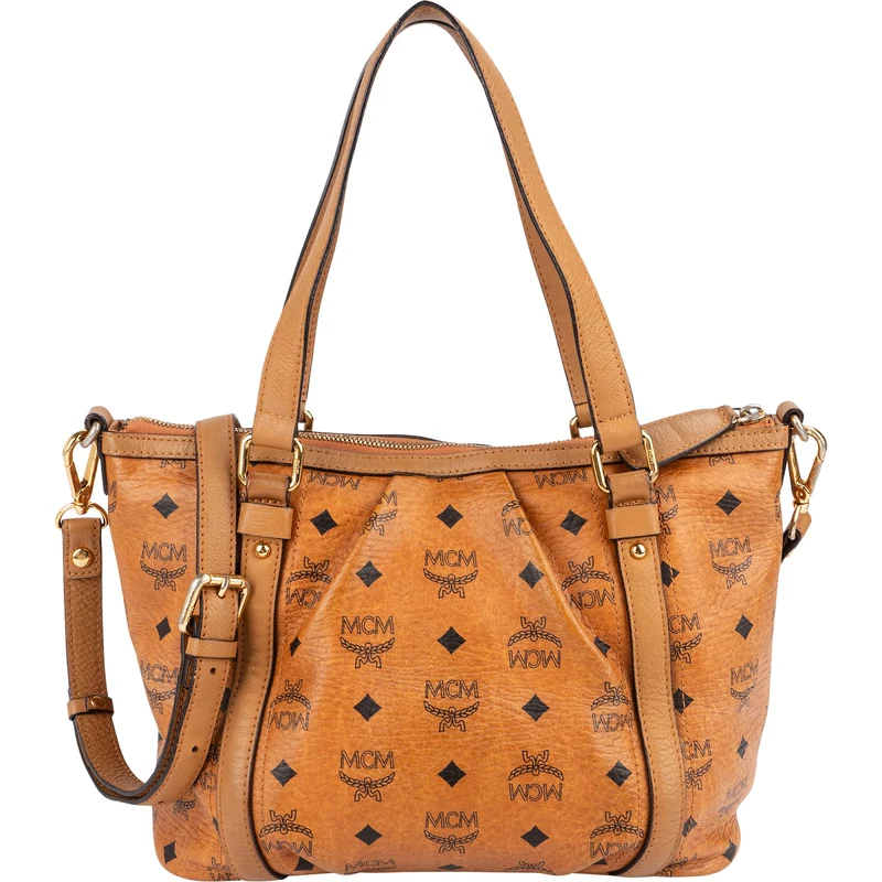 MCM Monogram Visetos Small Satchel Tote Handbag