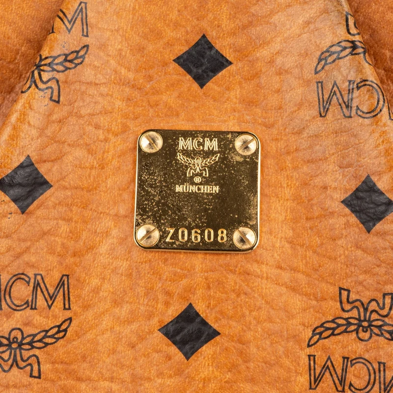 MCM Monogram Visetos Small Satchel Tote Handbag