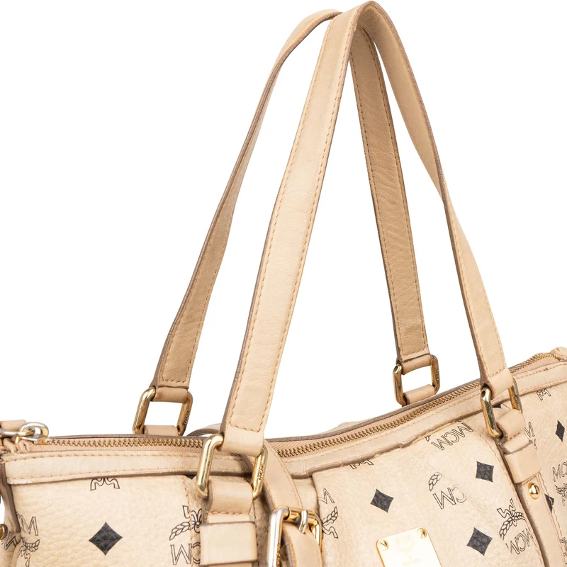 MCM Monogram Visetos Satchel Tote Handbag