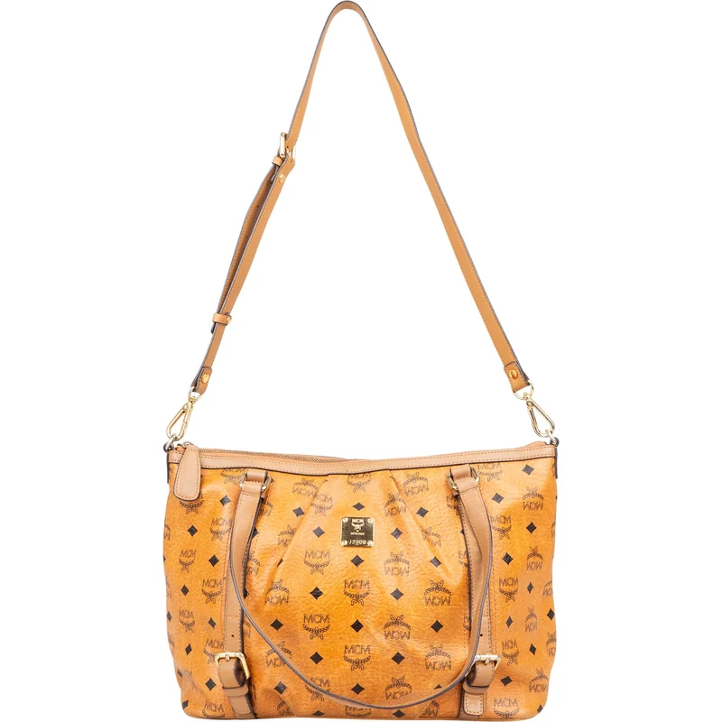MCM Monogram Visetos Satchel Tote Shoulder Bag