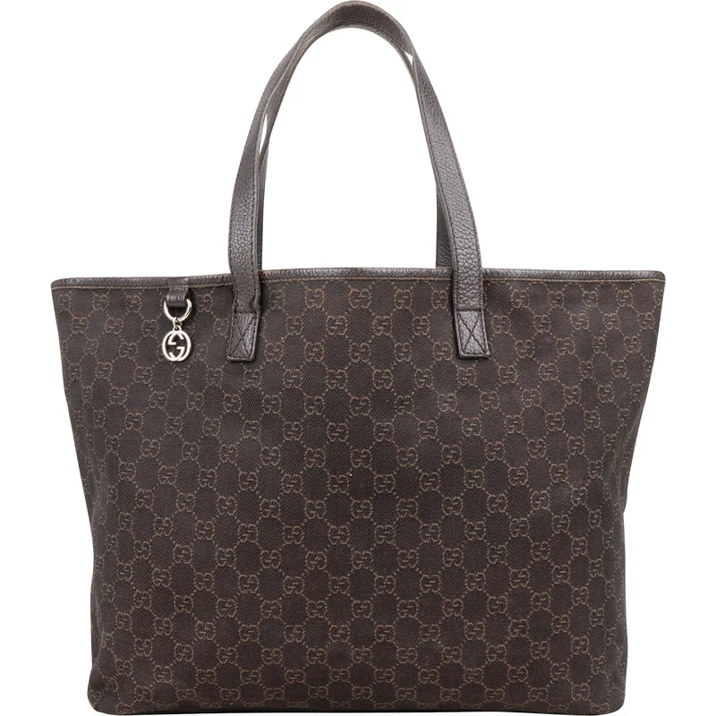 Gucci Monogram GG Canvas Charm Tote Shoulder Bag
