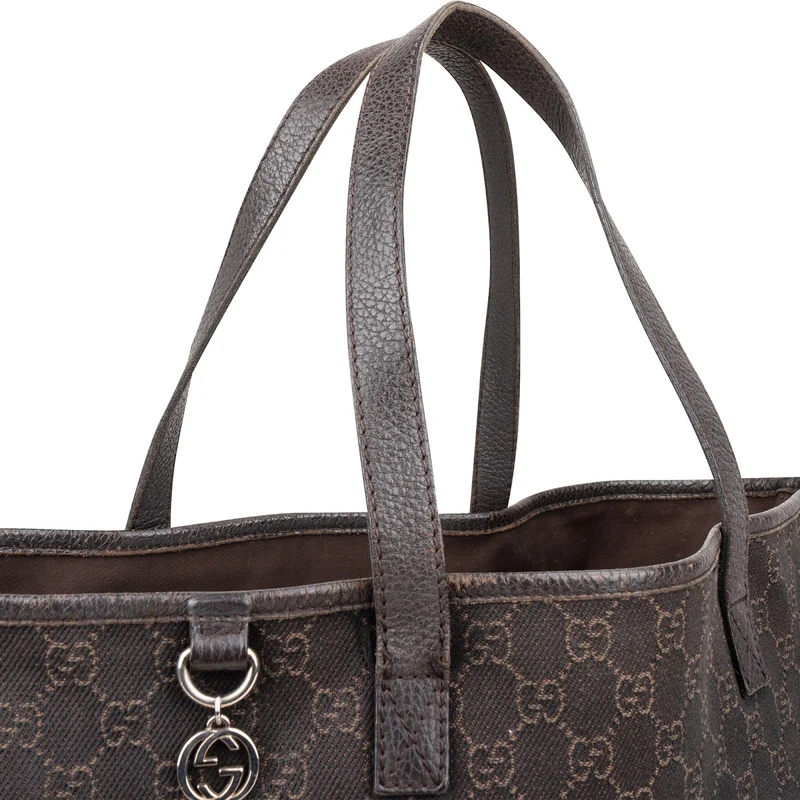 Gucci Monogram GG Canvas Charm Tote Shoulder Bag