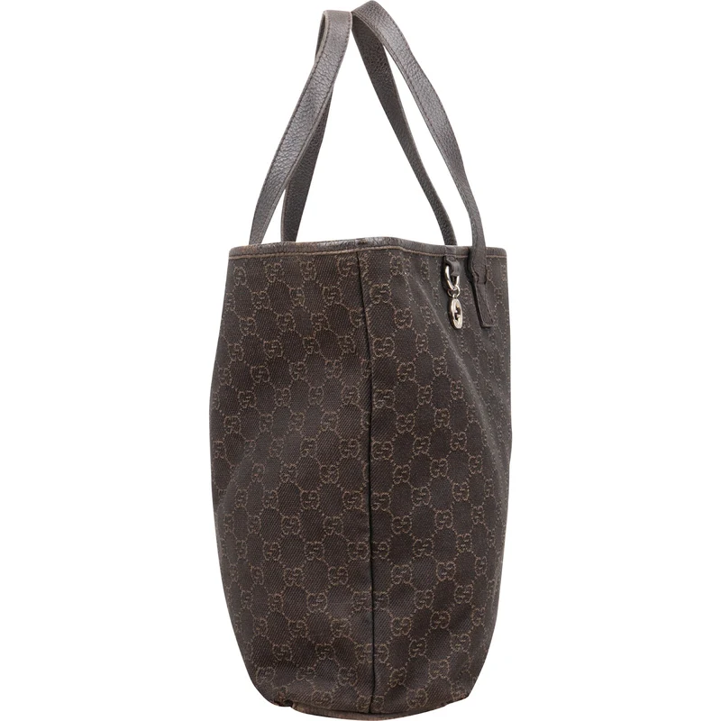 Gucci Monogram GG Canvas Charm Tote Shoulder Bag