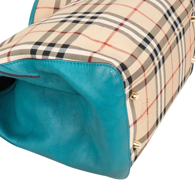Burberry Nova-Check Canvas and Leather Canterbury Tote Shoulder Bag