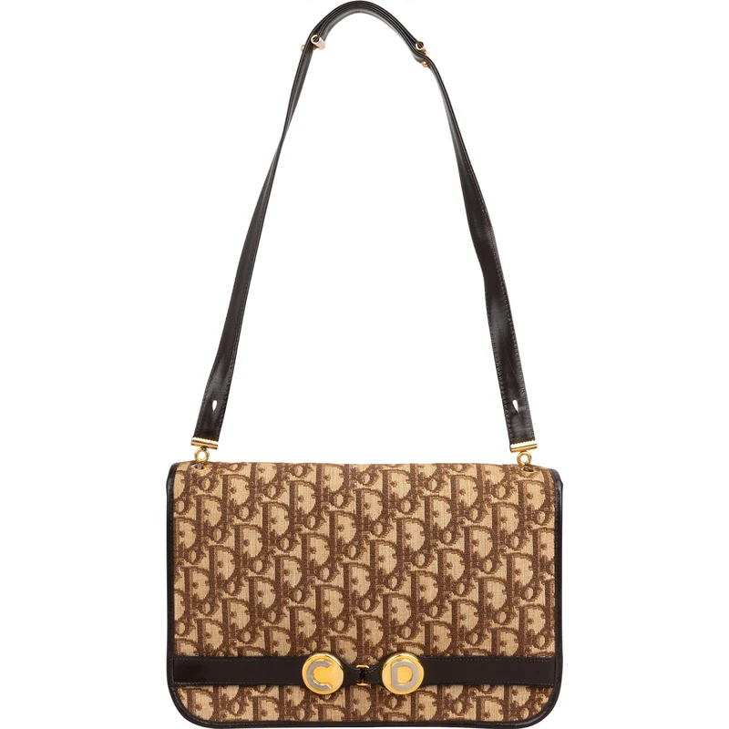Christian Dior Trotter Monogram Vintage Flap Shoulder Bag