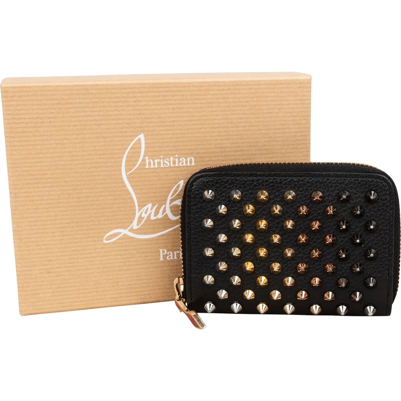Christian Louboutin Calfskin Panettone Spikes Mini Wallet