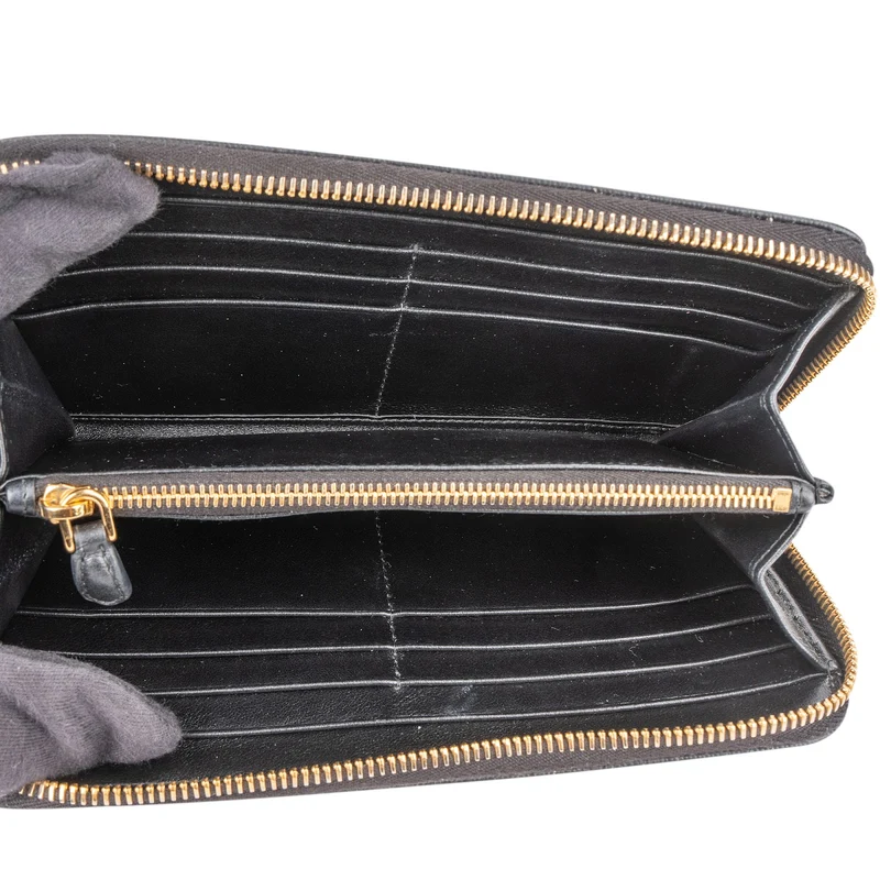 Prada Vitello Move Zip Around Wallet