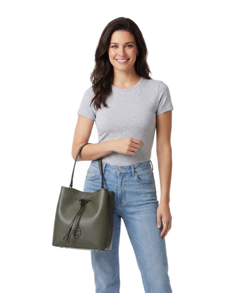 BOSS Anett Bucket Handtasche dark green