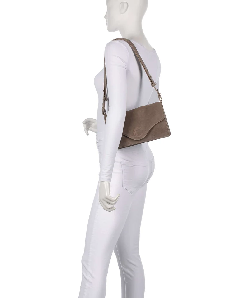 Coccinelle C-Me Softy Suede Schultertasche warm taupe