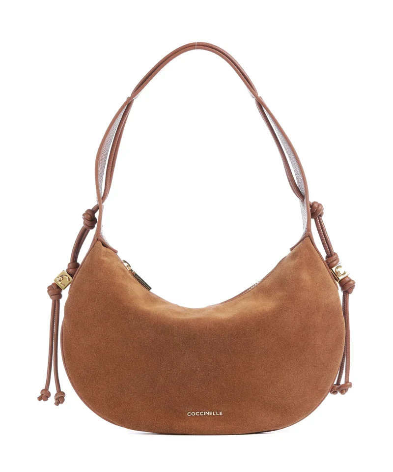 Coccinelle Thess Suede Beuteltasche cognac