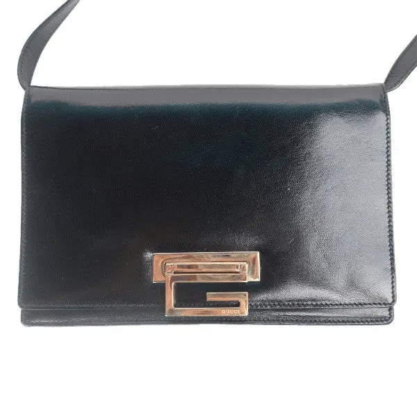 Gucci Vintage Black Leather Flap Bag