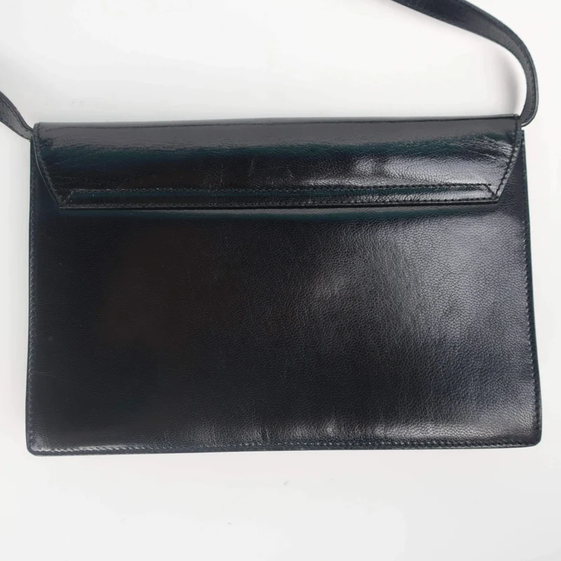 Gucci Vintage Black Leather Flap Bag