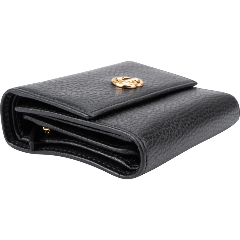 Gucci Monogram Pebbled Leather GG Marmont Wallet
