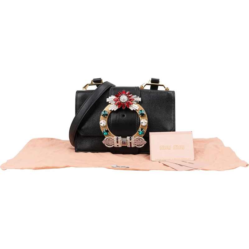 Miu Miu Madras Crystal Leather Crossbody Bag