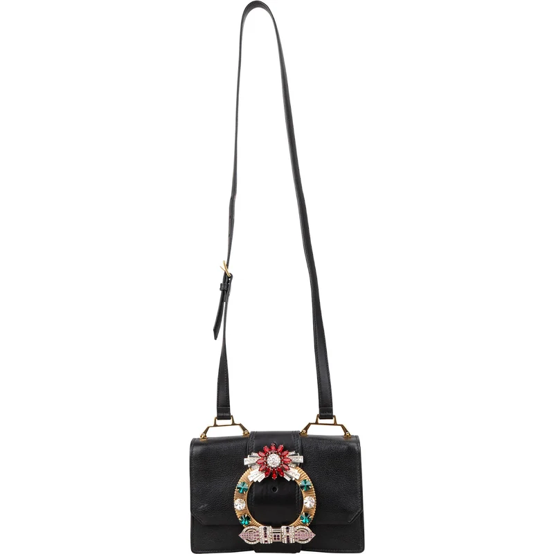 Miu Miu Madras Crystal Leather Crossbody Bag