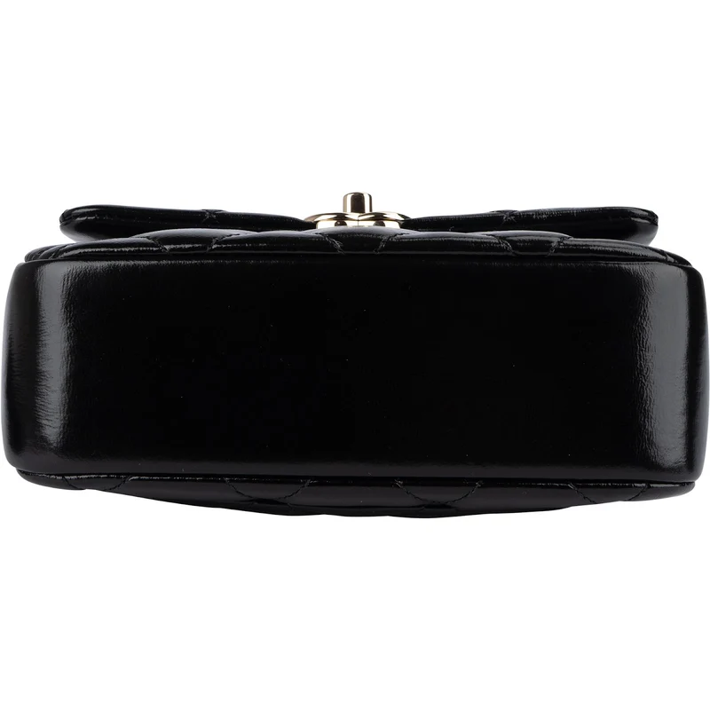 Chanel Quilted Patent Calfskin Coco Handle Single Flap Crossbody Bag