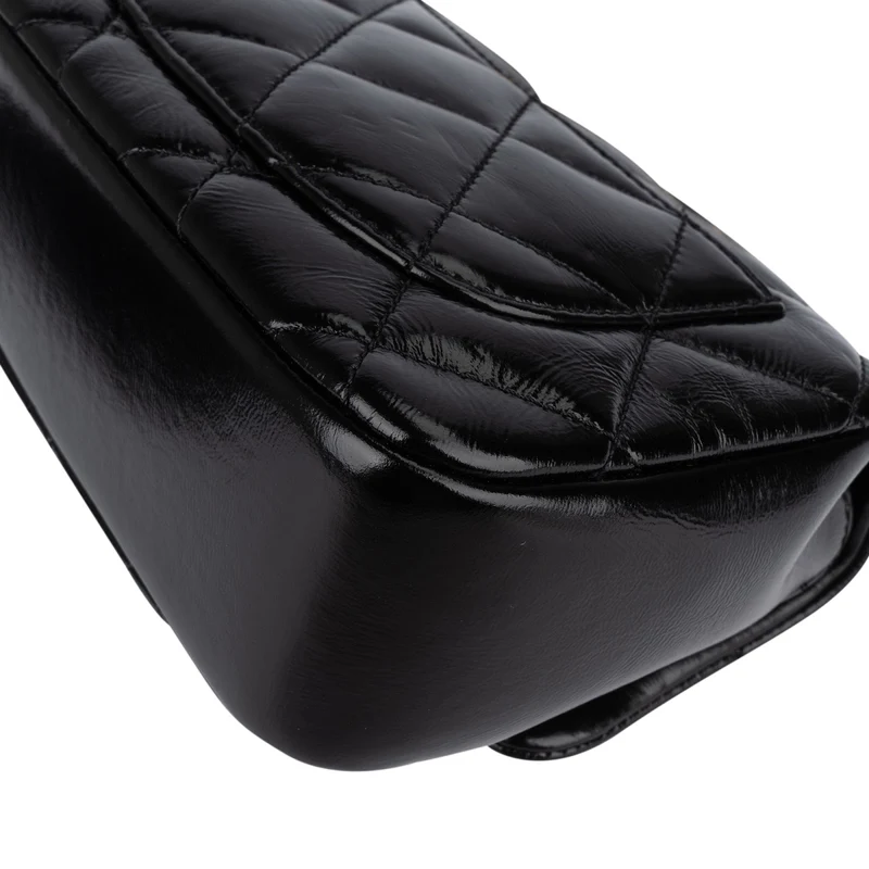 Chanel Quilted Patent Calfskin Coco Handle Single Flap Crossbody Bag