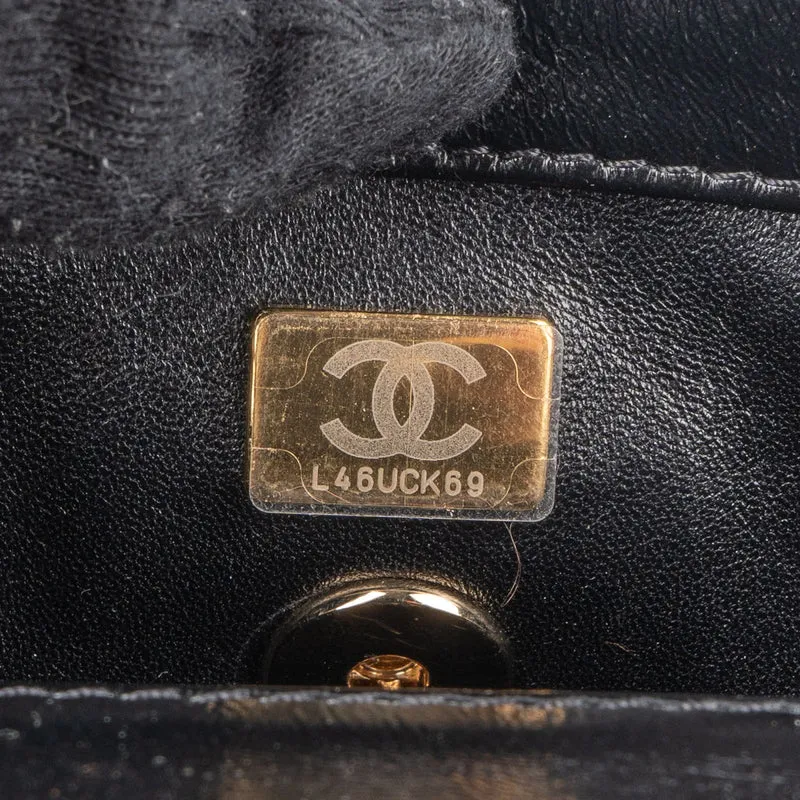 Chanel Quilted Patent Calfskin Coco Handle Single Flap Crossbody Bag