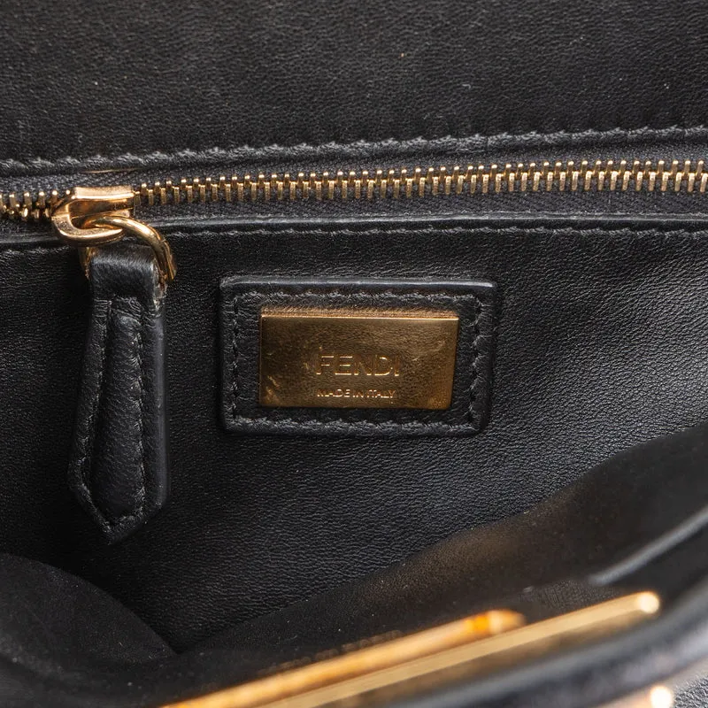 Fendi Black Leather Peekaboo Mini Handbag