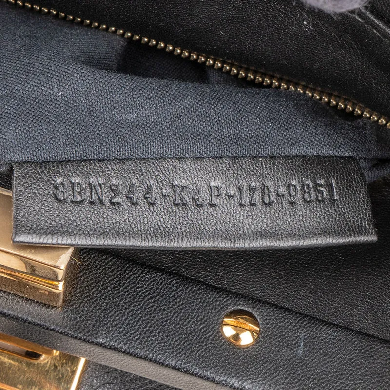 Fendi Black Leather Peekaboo Mini Handbag