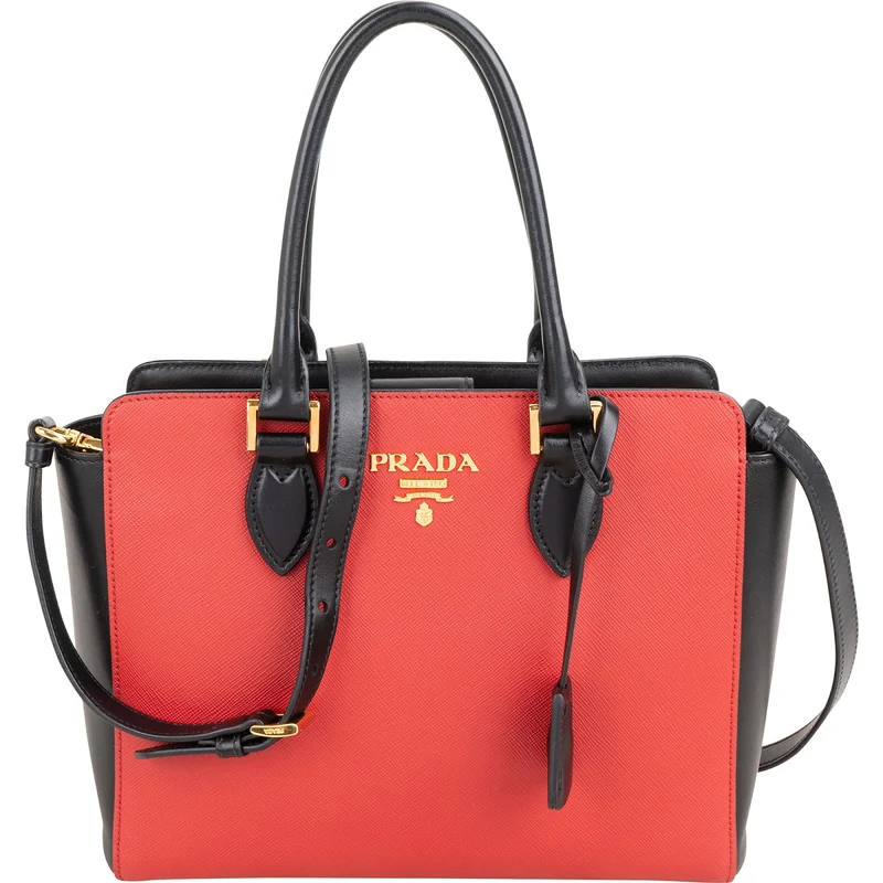 Prada Bicolor Saffiano & Soft Leather Handbag