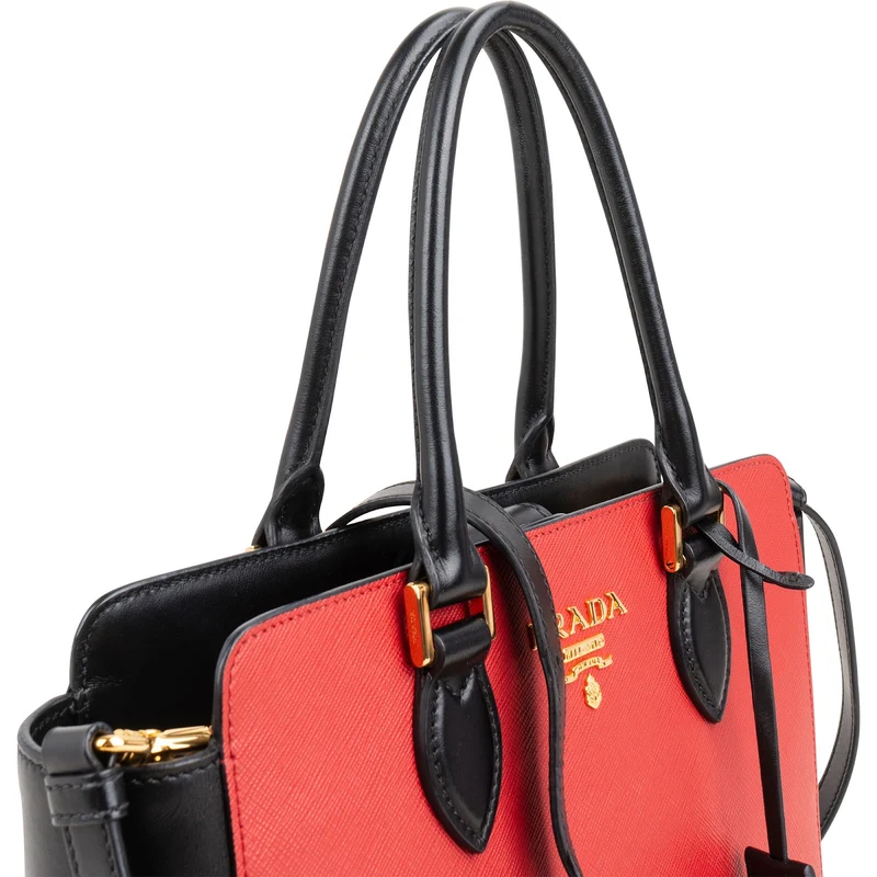 Prada Bicolor Saffiano & Soft Leather Handbag