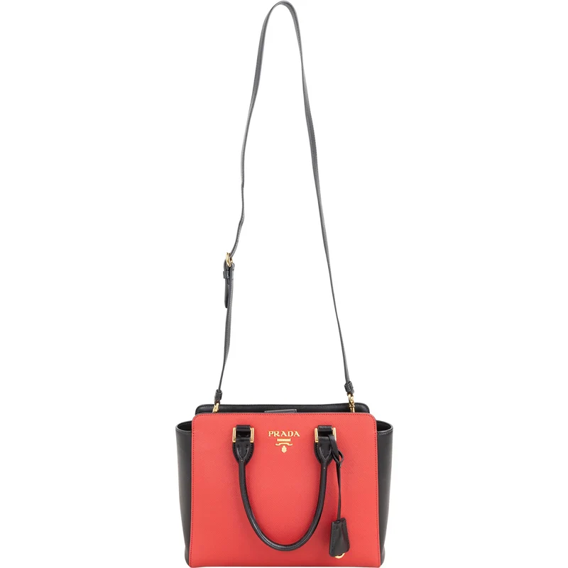 Prada Bicolor Saffiano & Soft Leather Handbag