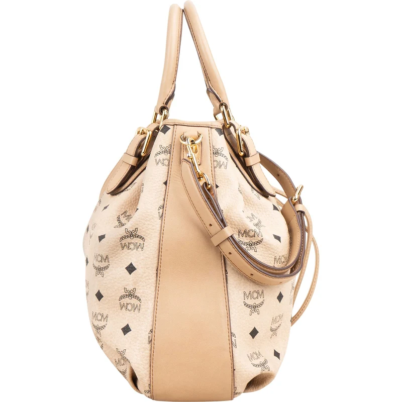 MCM Monogram Visetos Milla Drawstring Tote Handbag