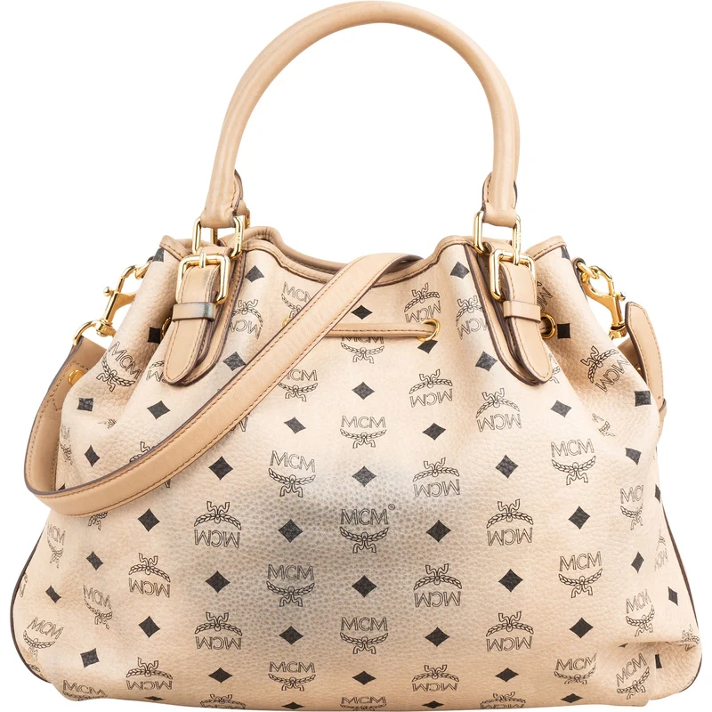 MCM Monogram Visetos Milla Drawstring Tote Handbag
