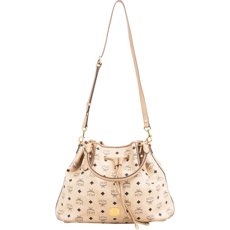 MCM Monogram Visetos Milla Drawstring Tote Handbag
