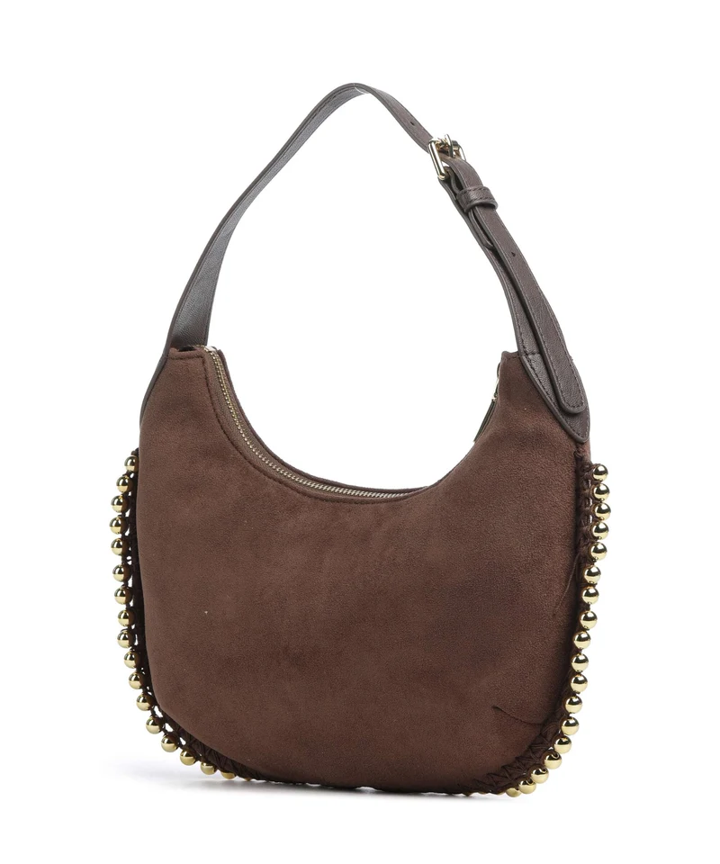 Love Moschino Gold Bead Beuteltasche cioccolato