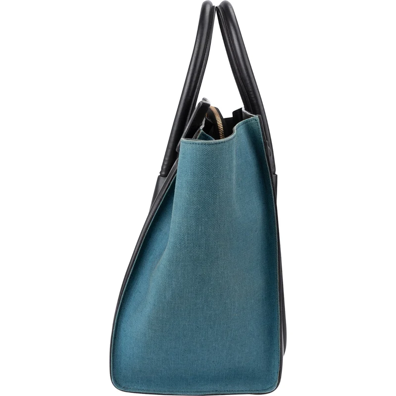Celine Tricolor Canvas Leather Luggage Tote Handbag