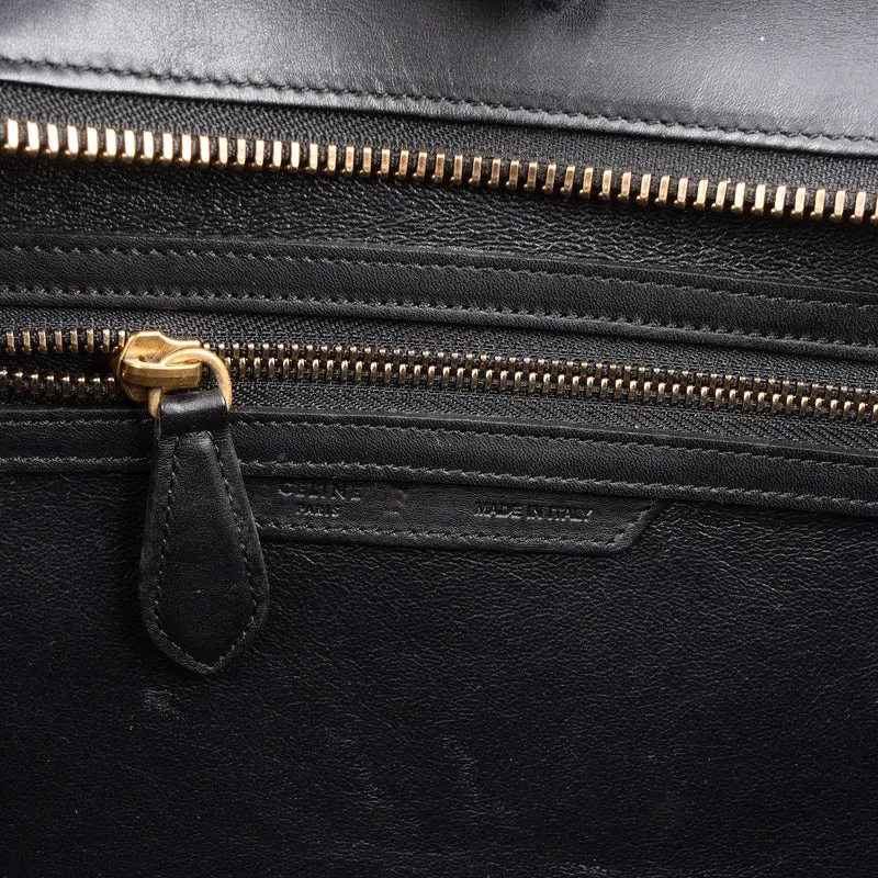 Celine Tricolor Canvas Leather Luggage Tote Handbag